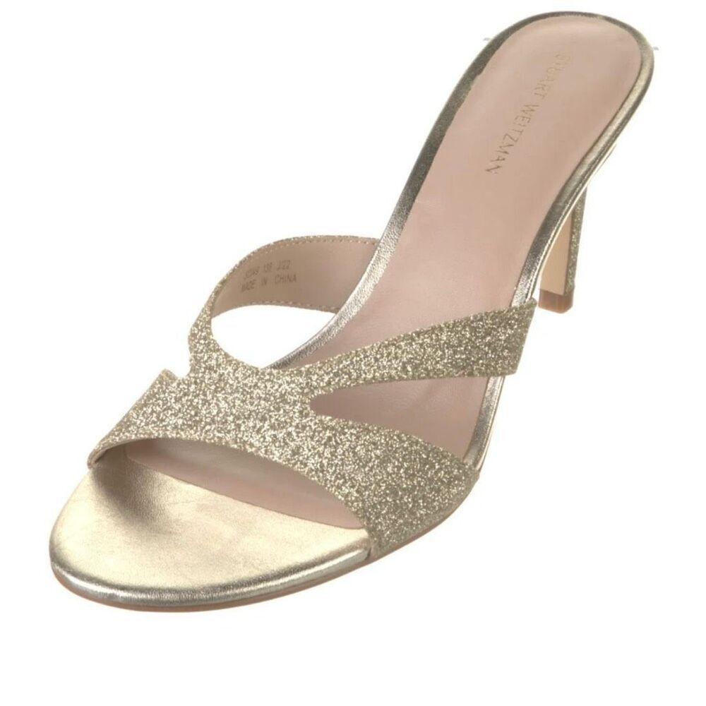 NWT Stuart weitzman mariposa gold glitter sandals  Size 8